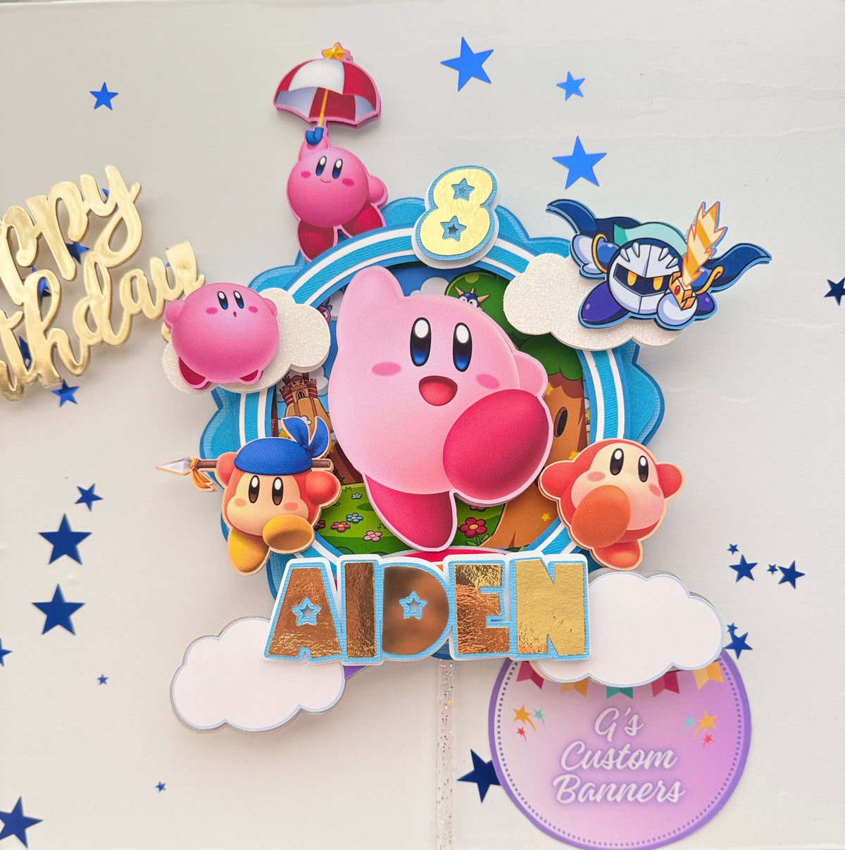 Pink Puffball Cake Topper