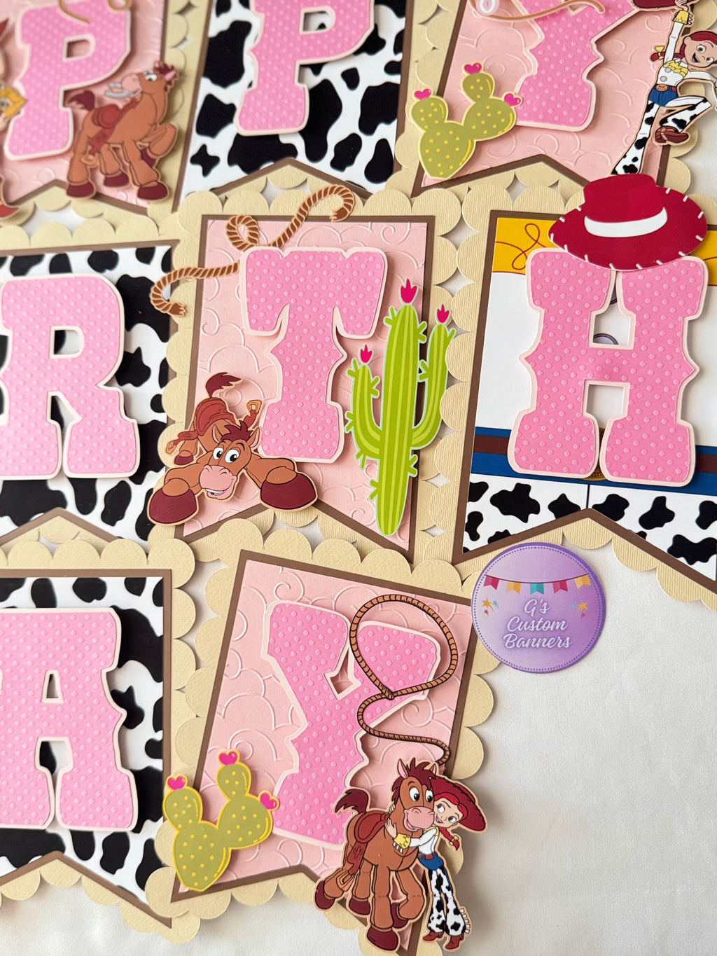 Cowgirl Happy Birthday Banner