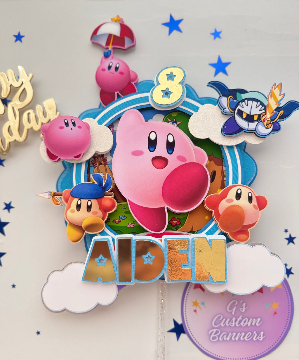 Pink Puffball Cake Topper