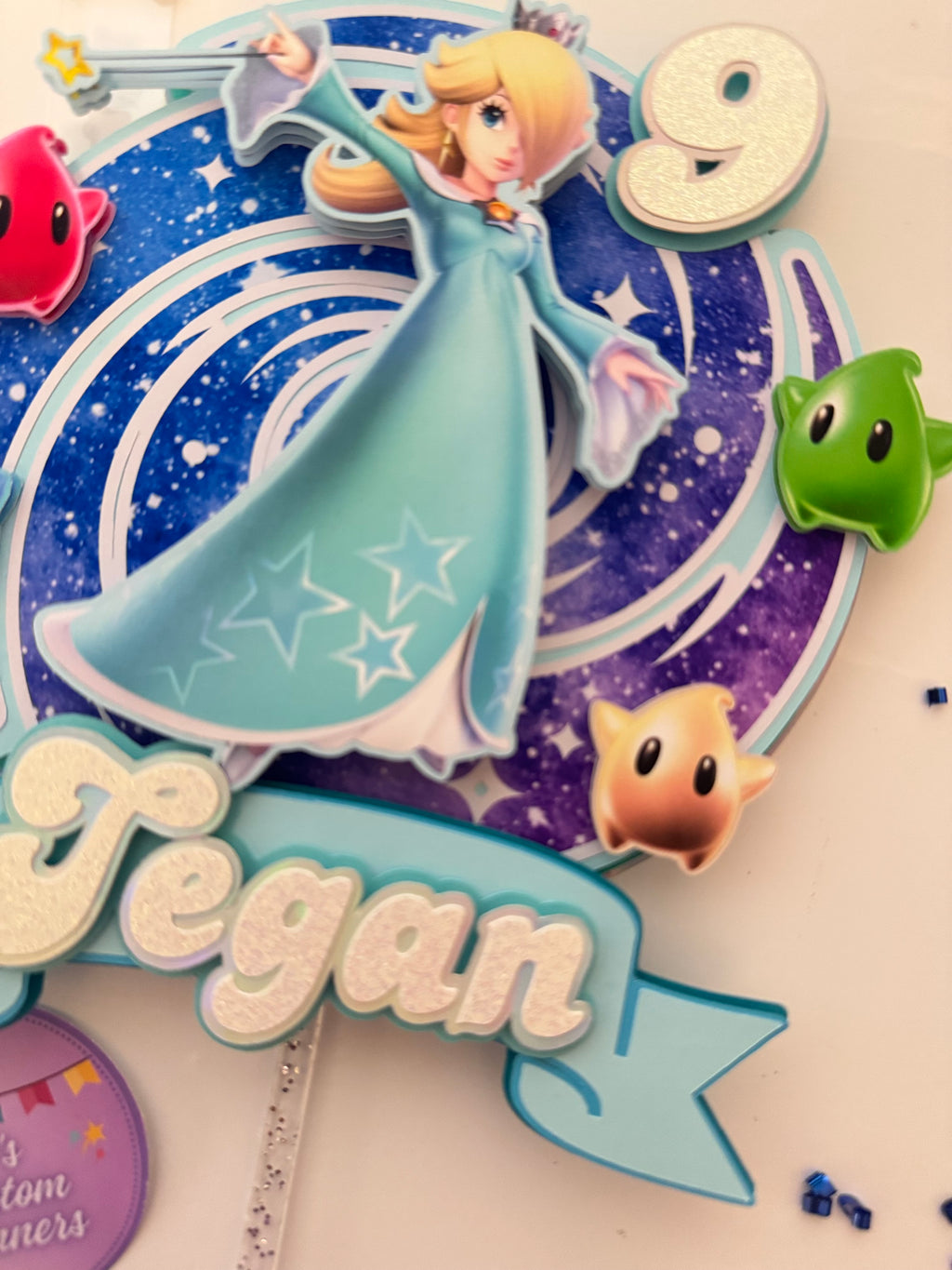 Teal Princess Video Game Cake Topper