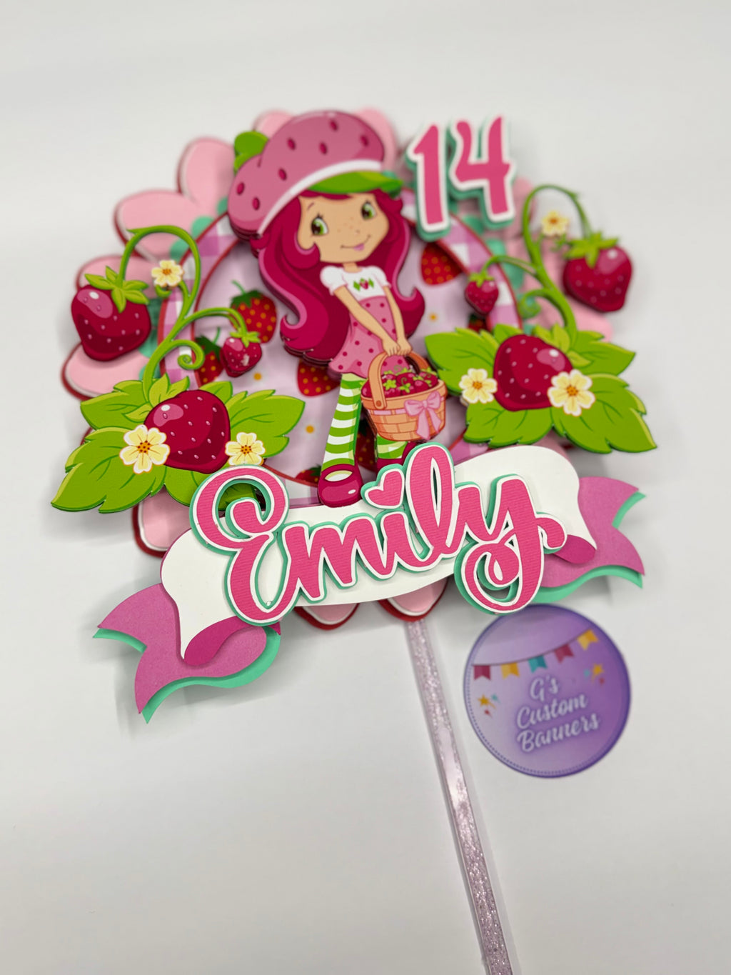 Strawberry Girl Cake Topper