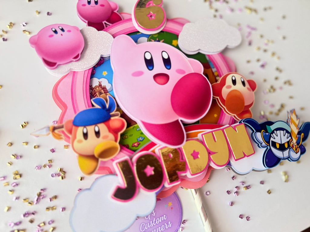 Pink Puffball Cake Topper