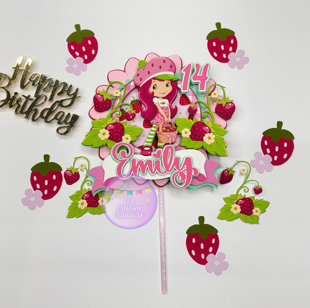 Strawberry Girl Cake Topper